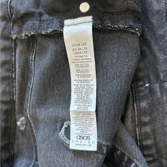 ASOS design black straight leg curve curvy jeans in plus size 24 - Picture 8 of 8